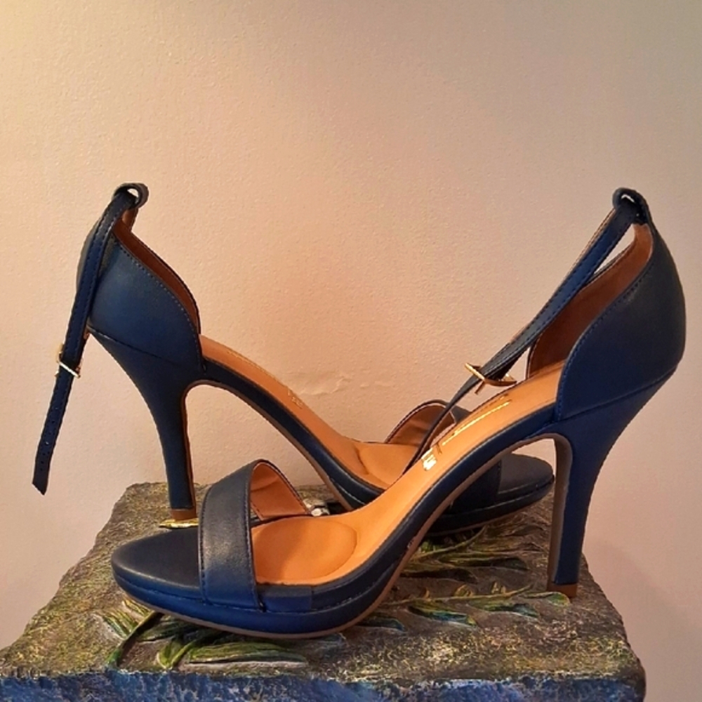 VIZZANO Womens High Heel Half Paw Sandal. Navy. Size 10. Execllent Cond!! - Picture 13 of 15